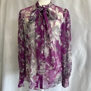 ERDEM Floral Silk Blouse - Size 6
